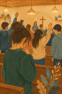 Teen Prayer Gathering in Warm Church Hall