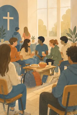 Youth Group Gathering in Church Hall
