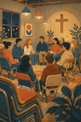 Youth Group Fellowship in Warm Church Room