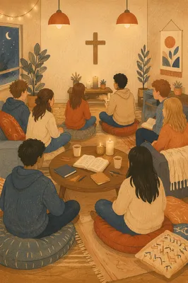 Warm Youth Group Gathering in Church Hall
