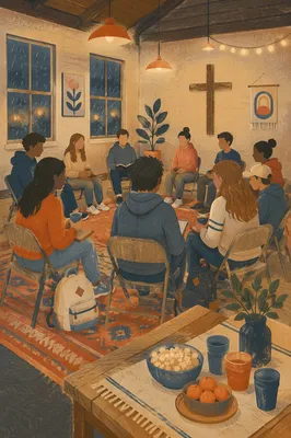 Rainy Evening Youth Group Fellowship Gathering