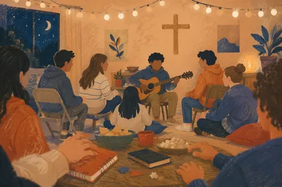 Warm Youth Group Gathering at Church