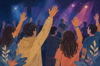 Youth Worship Gathering in Church Auditorium