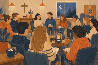 Youth Group Gathering in Evening Fellowship Room