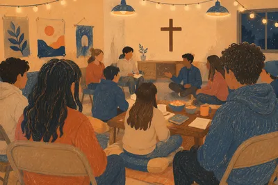 Warm Youth Group Fellowship Hall Gathering