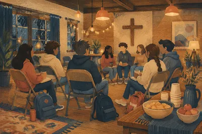 Youth Group Fellowship on a Rainy Evening