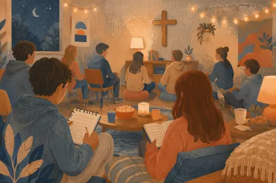 Warm Youth Group Fellowship After Sunset