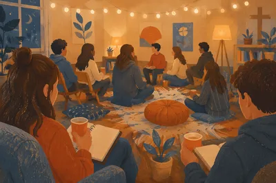 Cozy Church Youth Group Evening Gathering