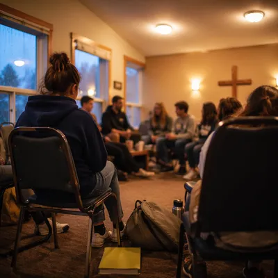 Rainy Evening Youth Group Fellowship Gathering