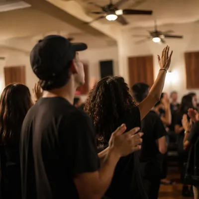 Youth Group Worship in Church Fellowship Hall