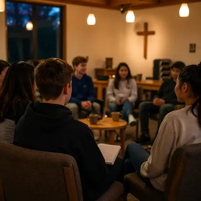 Youth Group Gathering in Church Fellowship Room