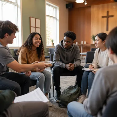 Teen Youth Group in Church Room