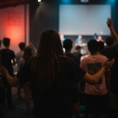 Teen Worship Gathering in Modern Church