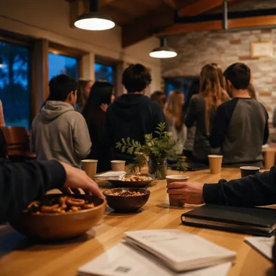 Teens Gathering in Church Fellowship Hall