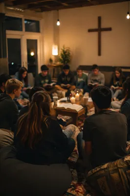 Teens Gathering in Church Fellowship Hall