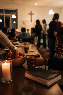 Youth Group Gathering in Warm Church Fellowship Room