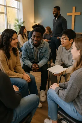 Teen Youth Group in Church Room
