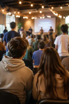 Youth Group Worship Gathering in Church Hall