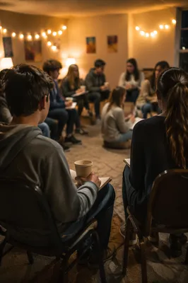 Warm Youth Group Fellowship After Sunset