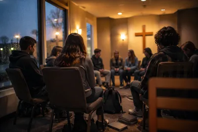 Rainy Evening Youth Group Fellowship Hall