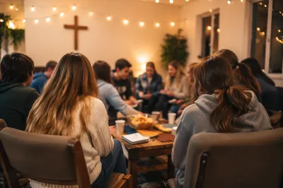 Youth Group Gathering in Church Fellowship Hall