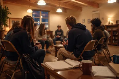 Teens Gathering in Warm Church Community Room
