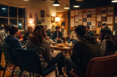 Teens Gathering in Warm Church Community Room