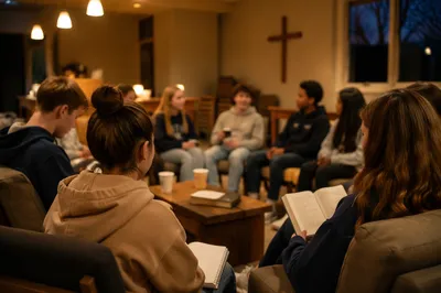 Youth Group Gathering in Church Fellowship Room