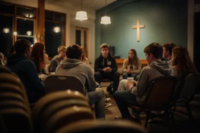 Teens Gathering in Warm Church Fellowship Room