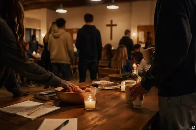Warm Youth Group Fellowship After Sunset