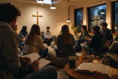 Teen Youth Group Gathering in Church Fellowship Room