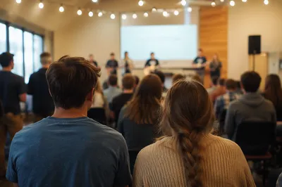 Youth Group Worship Gathering in Church Hall