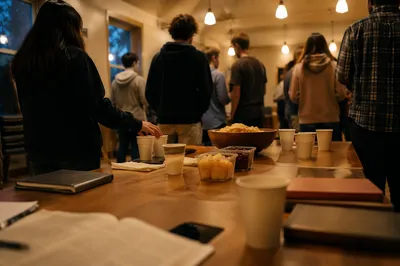 Teens Gathering in Church Fellowship Hall