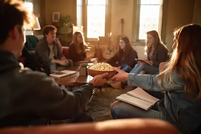 Teens Sharing Fellowship in Church Hall