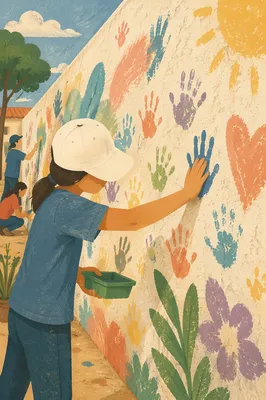 Youth Mission Trip Handprint Wall Service