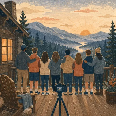 Youth Retreat Cabin Sunrise Mountain Gathering
