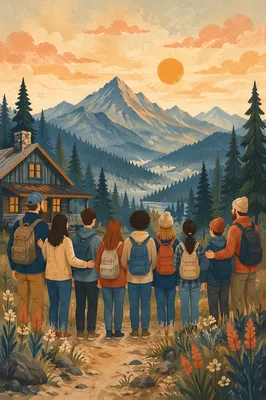 Youth Retreat Group at Mountain Cabin