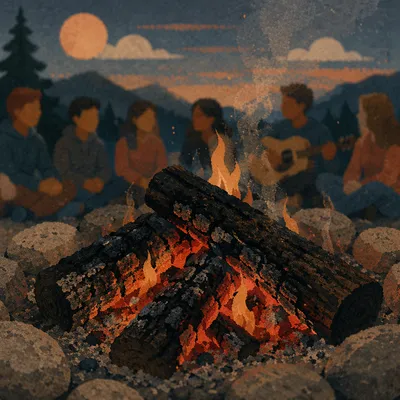 Mountain Campfire Worship at Youth Retreat