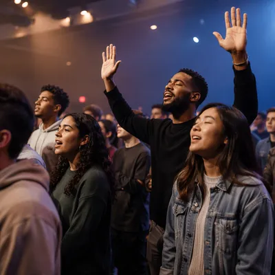 Joyful Youth Worship Gathering in Auditorium