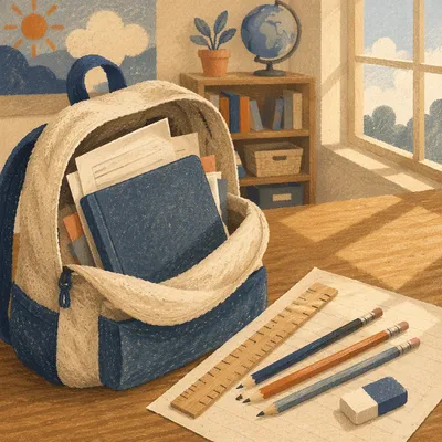 Back to School Supplies on Desk