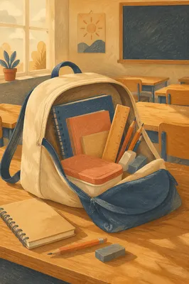 Back to School Backpack on Desk