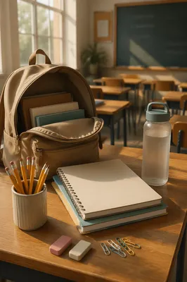 Sunlit Back to School Desk Supplies