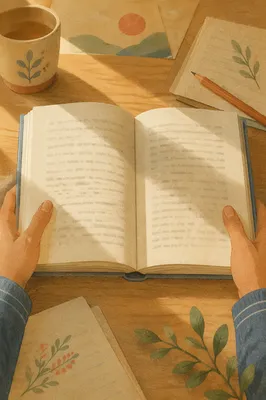 Open Book on Warm Study Desk