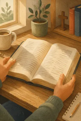 Open Study Book in Morning Light