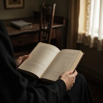 Quiet Study with Open Book and Hands
