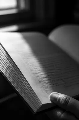 Open Book Close Up in Dramatic Light