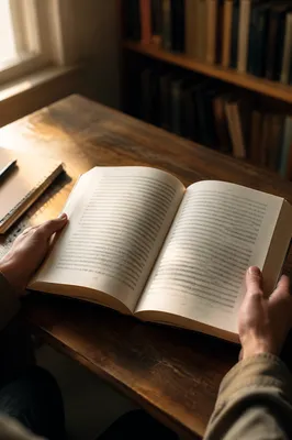 Open Study Book in Morning Light