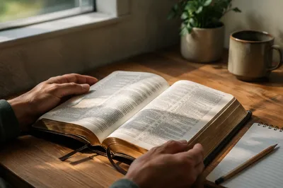 Open Study Book in Morning Light
