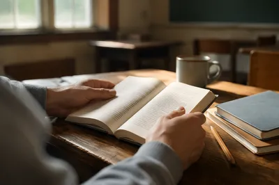 Quiet Study Book on Classroom Desk