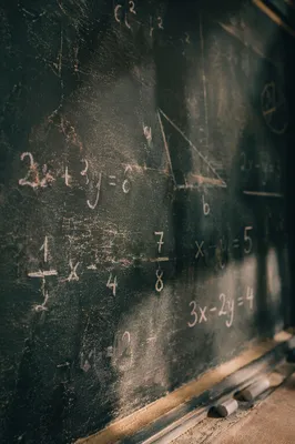 Vintage Chalkboard with Handwritten Math Equations